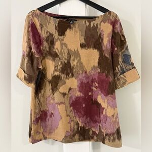 Ralph Lauren Multicolor Abstract Short Sleeve Top